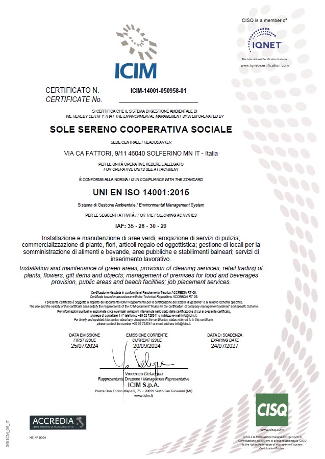 Certificazione Iso 14001 2015