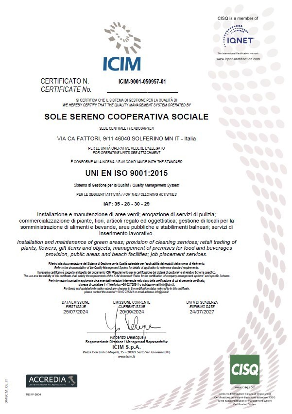 Certificazione Iso 9001 2015